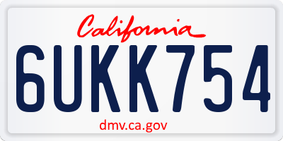 CA license plate 6UKK754