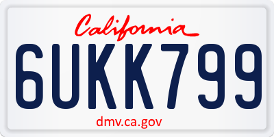 CA license plate 6UKK799