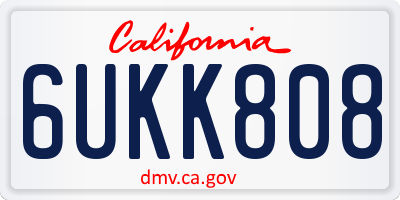 CA license plate 6UKK808