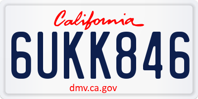 CA license plate 6UKK846