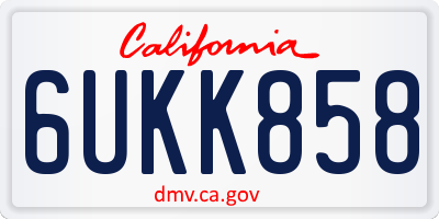 CA license plate 6UKK858