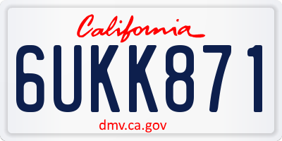 CA license plate 6UKK871
