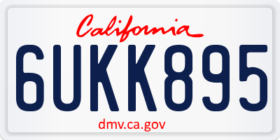 CA license plate 6UKK895