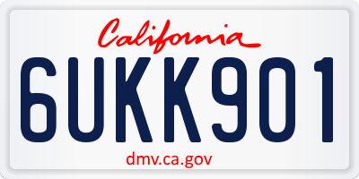 CA license plate 6UKK901