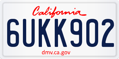 CA license plate 6UKK902