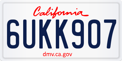 CA license plate 6UKK907