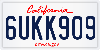 CA license plate 6UKK909