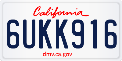 CA license plate 6UKK916