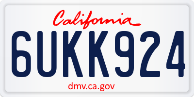 CA license plate 6UKK924