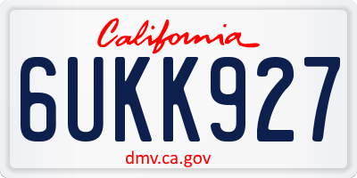 CA license plate 6UKK927