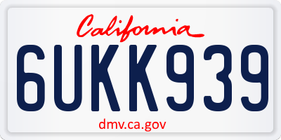 CA license plate 6UKK939