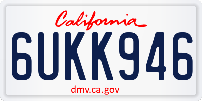CA license plate 6UKK946