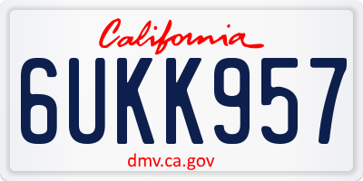 CA license plate 6UKK957