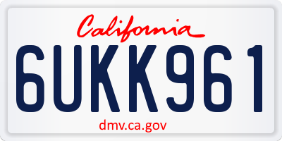 CA license plate 6UKK961
