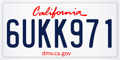 CA license plate 6UKK971