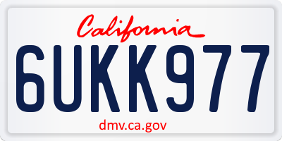 CA license plate 6UKK977