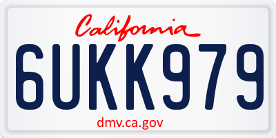 CA license plate 6UKK979