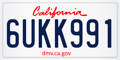 CA license plate 6UKK991