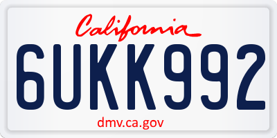 CA license plate 6UKK992