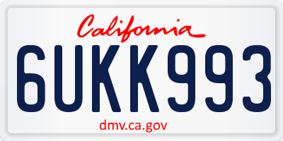 CA license plate 6UKK993