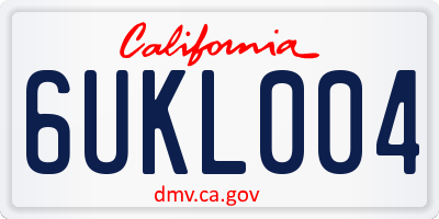 CA license plate 6UKL004