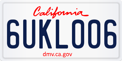 CA license plate 6UKL006