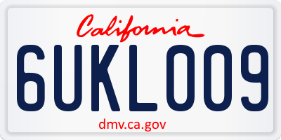 CA license plate 6UKL009