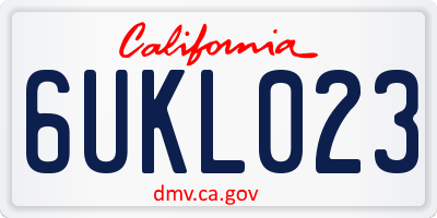 CA license plate 6UKL023