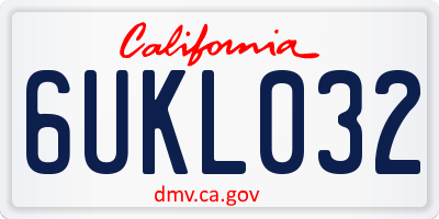 CA license plate 6UKL032