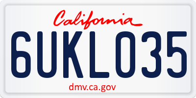 CA license plate 6UKL035