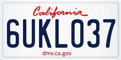 CA license plate 6UKL037
