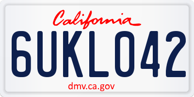 CA license plate 6UKL042