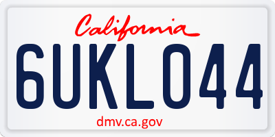 CA license plate 6UKL044