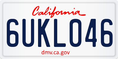 CA license plate 6UKL046
