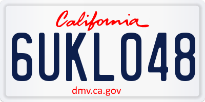 CA license plate 6UKL048