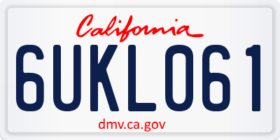 CA license plate 6UKL061