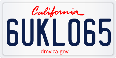 CA license plate 6UKL065