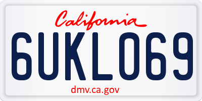 CA license plate 6UKL069