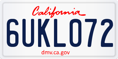 CA license plate 6UKL072