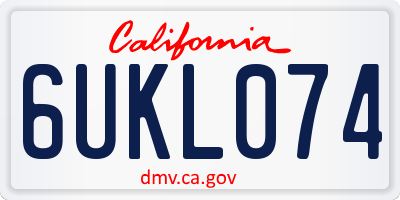 CA license plate 6UKL074