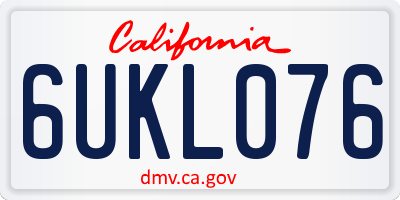 CA license plate 6UKL076