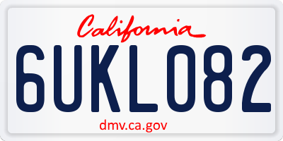 CA license plate 6UKL082