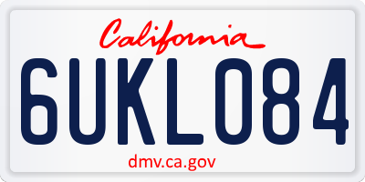 CA license plate 6UKL084