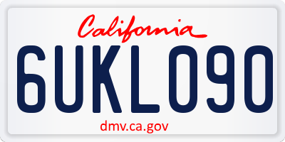 CA license plate 6UKL090