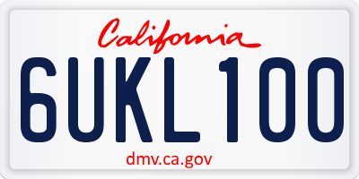 CA license plate 6UKL100