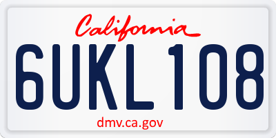 CA license plate 6UKL108