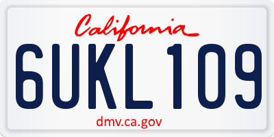 CA license plate 6UKL109