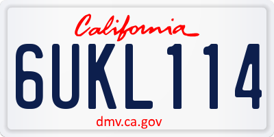 CA license plate 6UKL114