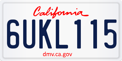 CA license plate 6UKL115