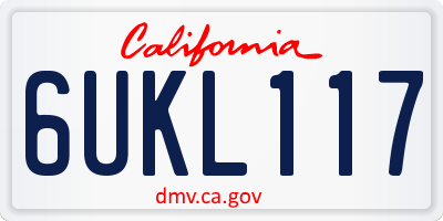 CA license plate 6UKL117
